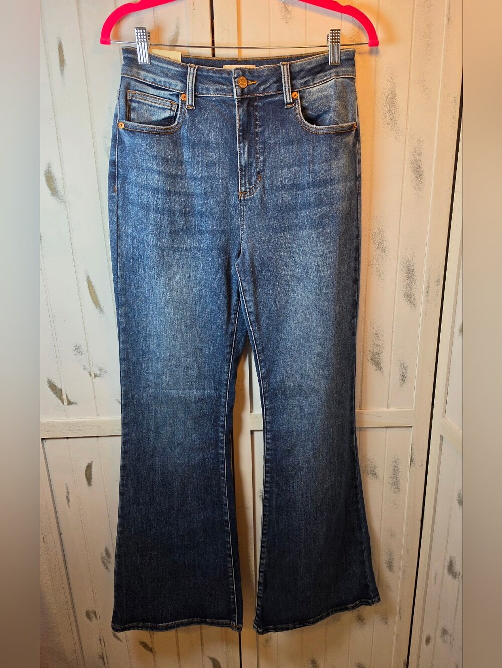 Sneak Peak Women's Dark Blue High-Rise Flare Jeans - Picture 3 of 9